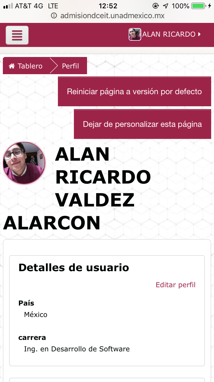 Unidad 1, Sesión 1, Actividad 1. Creación de mi perfil.
